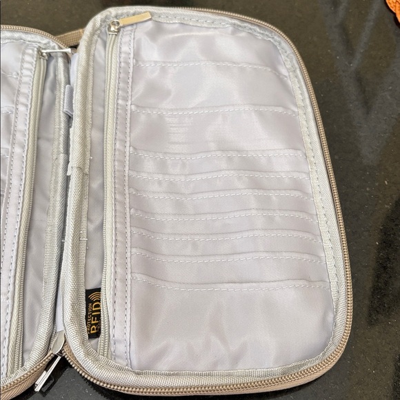 Heathered Tan Coated Wristlet Pouch for Travel Storage Organization RFID - Picture 8 of 8